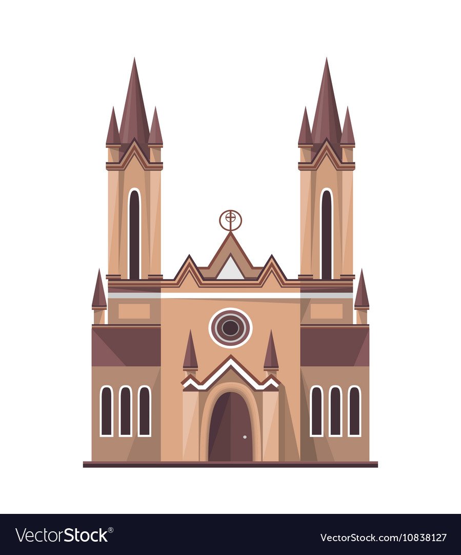 Внутри католической церкви вектор