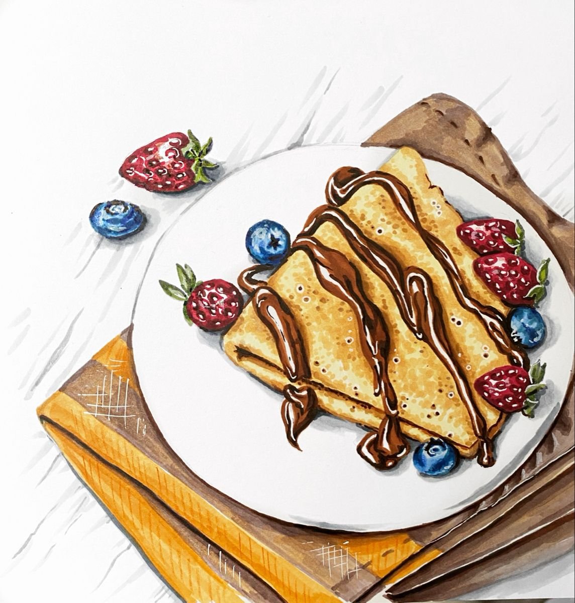 Блины в векторном стиле