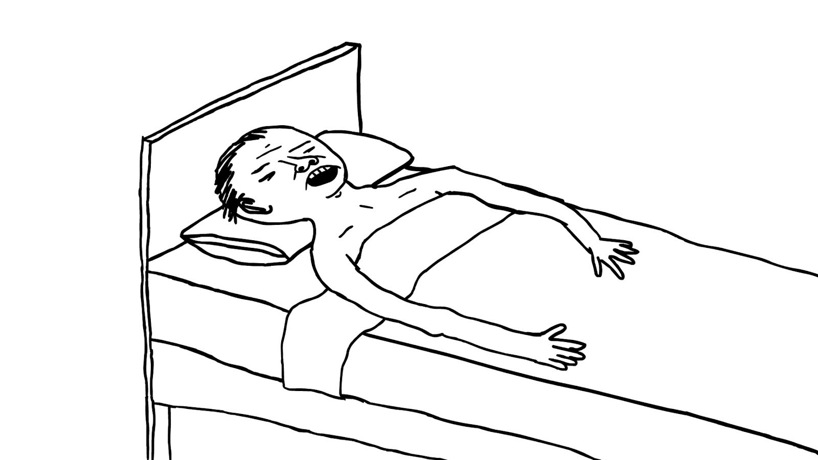 Пока спал на пляже. Человек в кровати рисунок. Человек лежит на кровати рисунок. Нарисовать чела на кровати.
