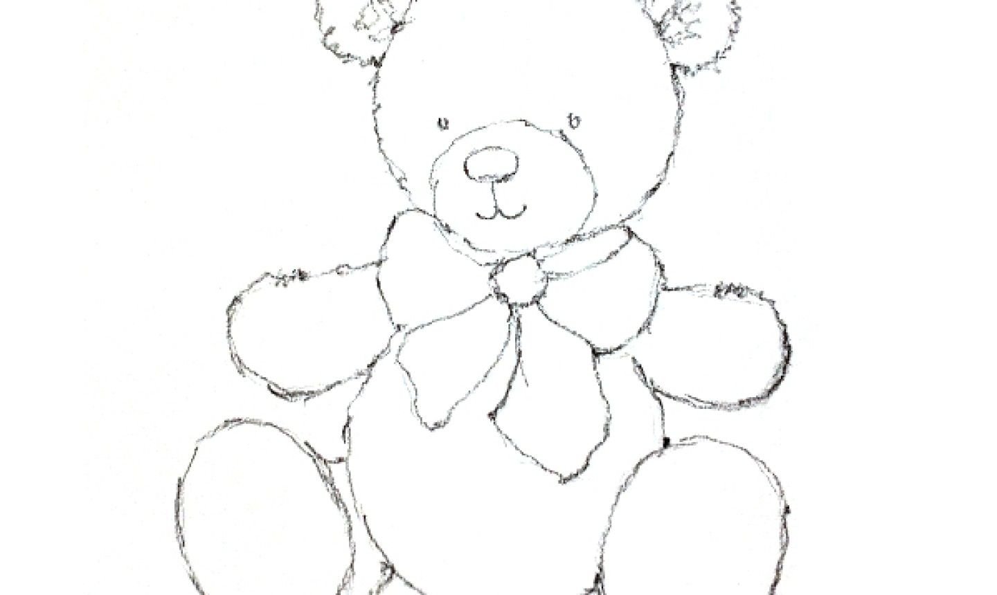 Легкий рисунок плюшевого медведя
