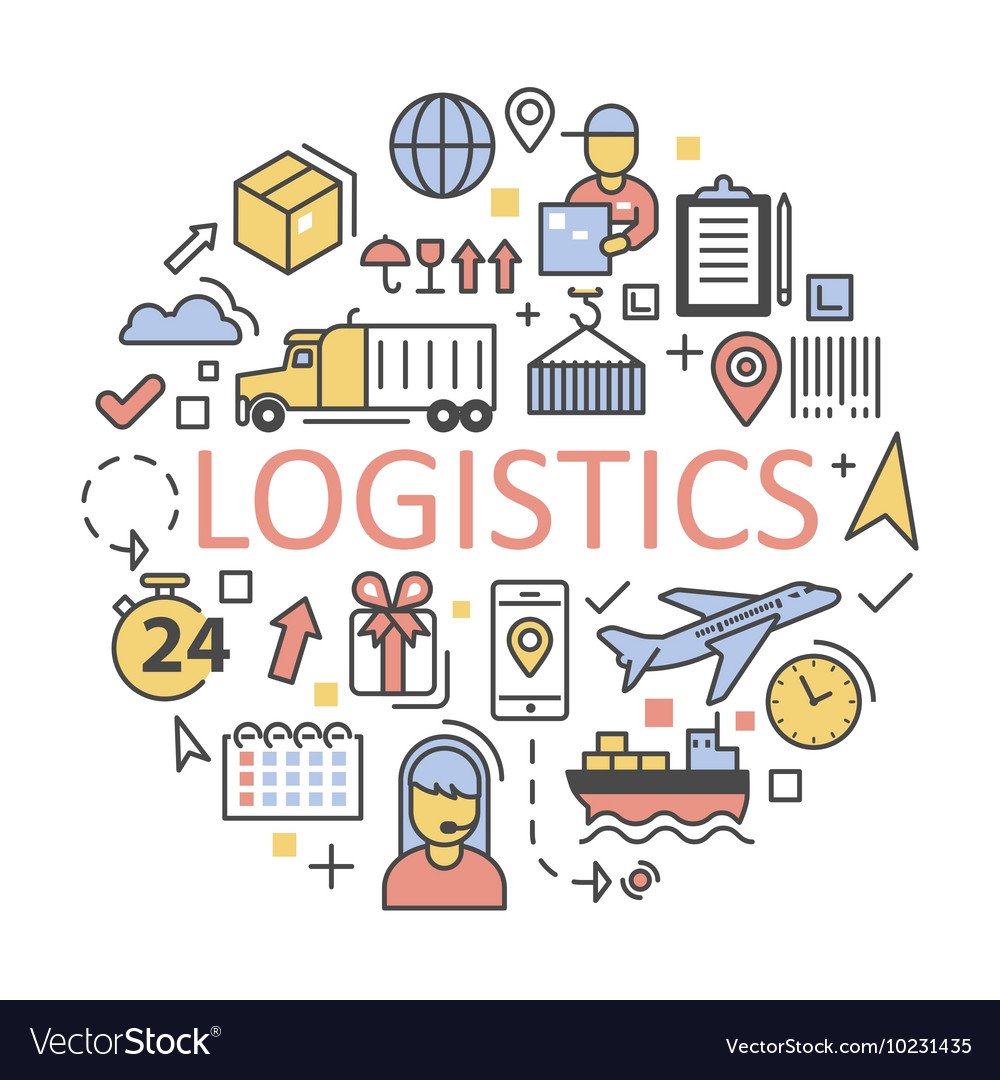 Логистические значки для надписи