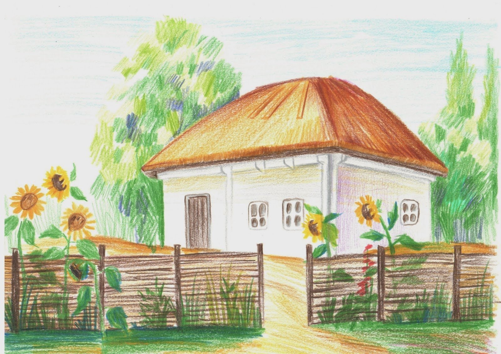 Хата рисунок. Рисование Кубанская хата. Дом казака рисунок. Рисунок на тему Кубань. Рисунок на тему Казачья хата.