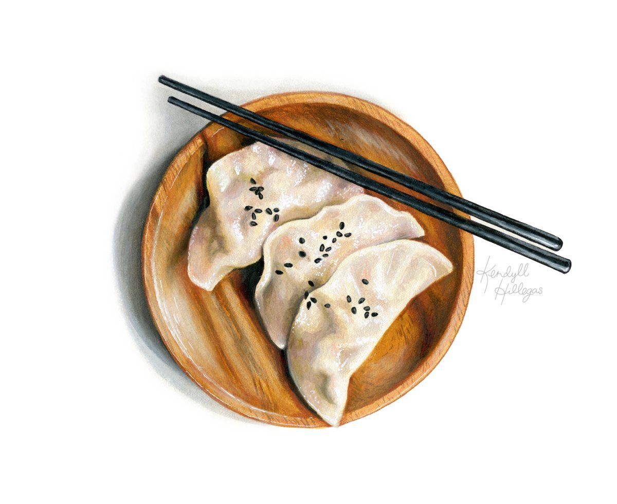 Пельмени акварель