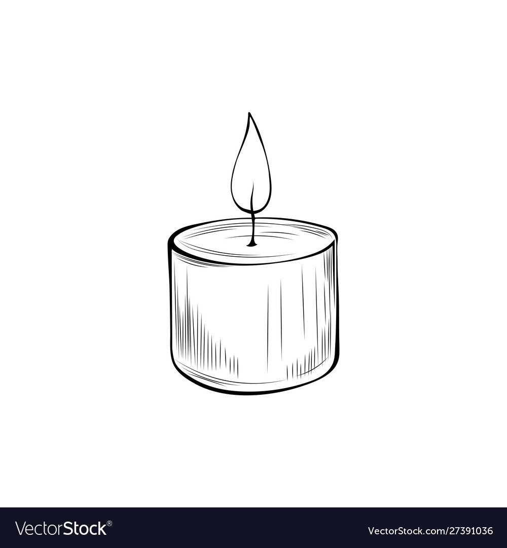 Свеча рисунок карандашом