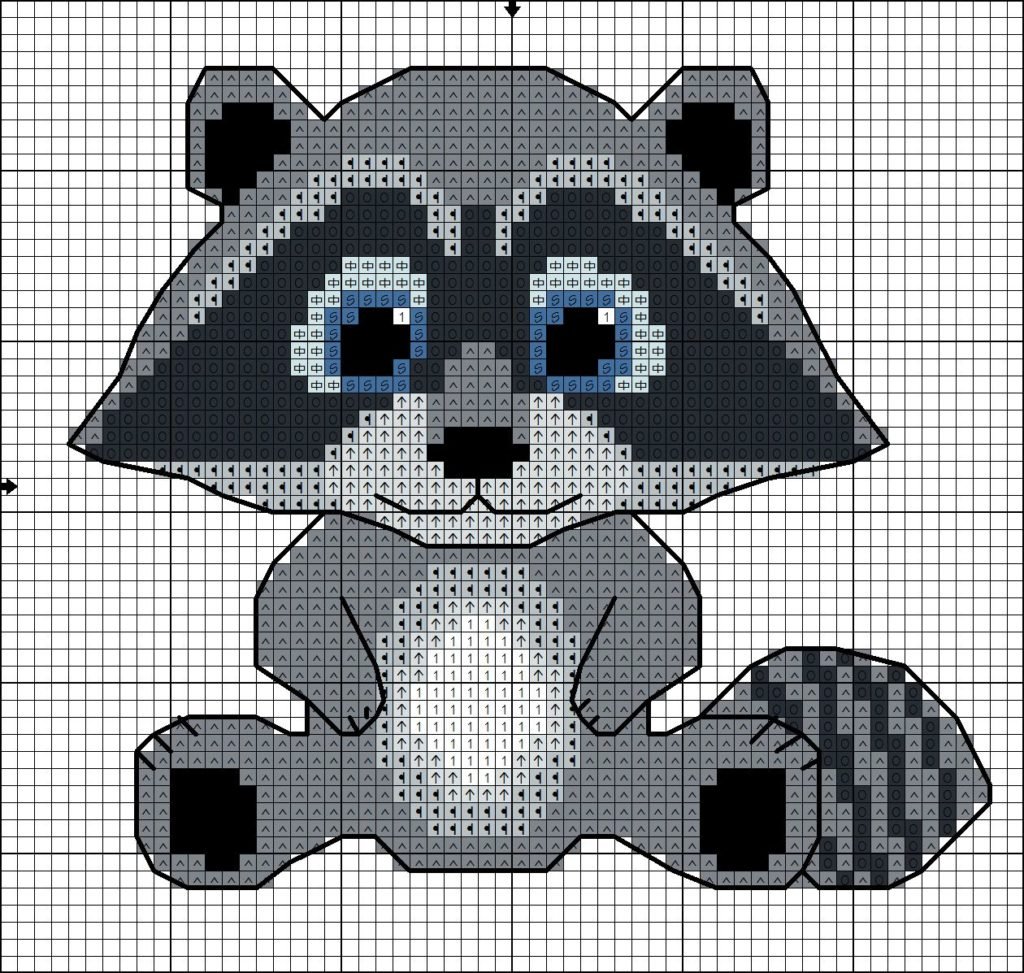 Вышивка мишка с сердечком