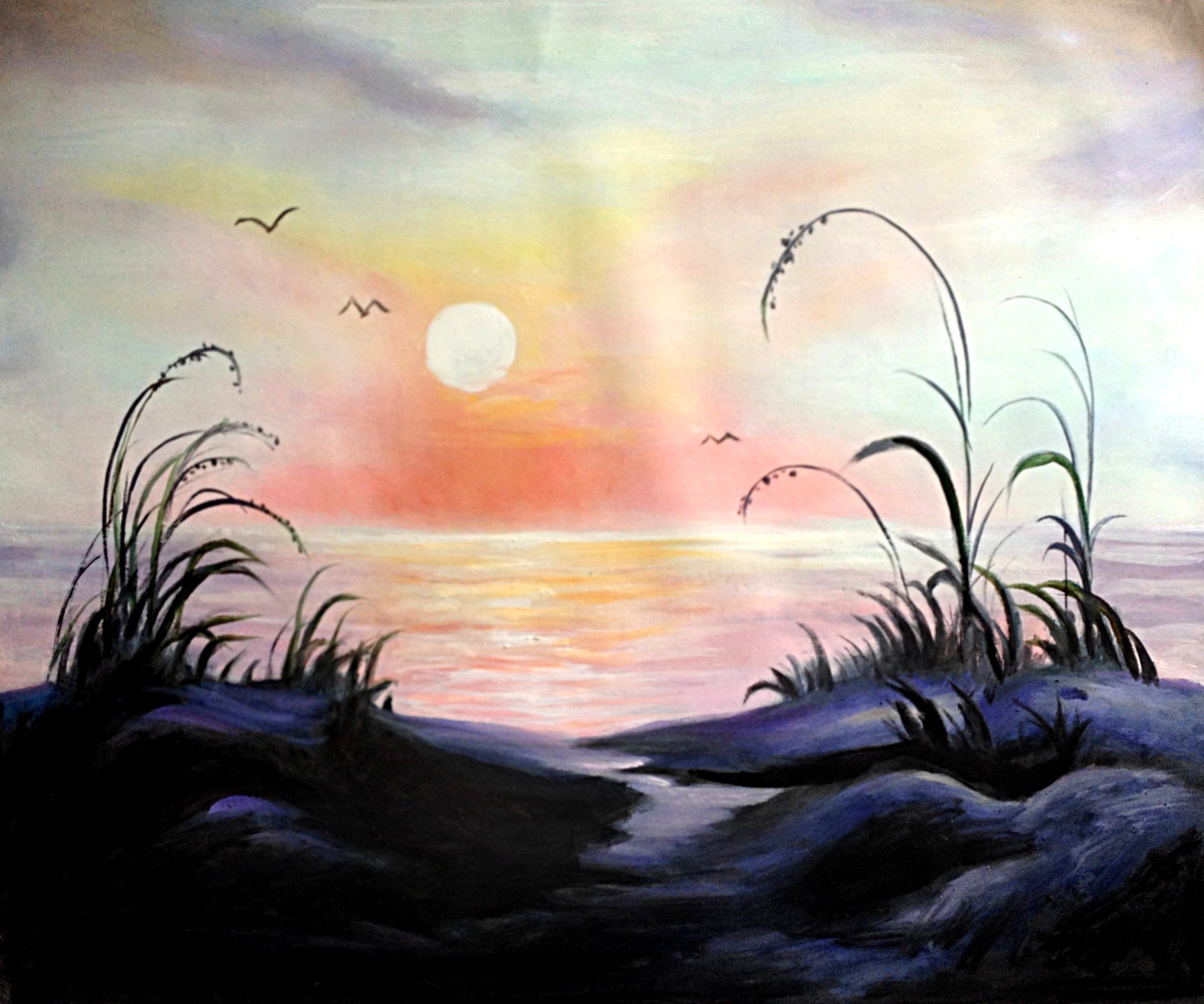 Пейзаж с передачей утреннего или вечернего настроения. Боб Росс картины море. Пейзаж рисунок. Пейзаж легкий. Красивый пейзаж рисунок.