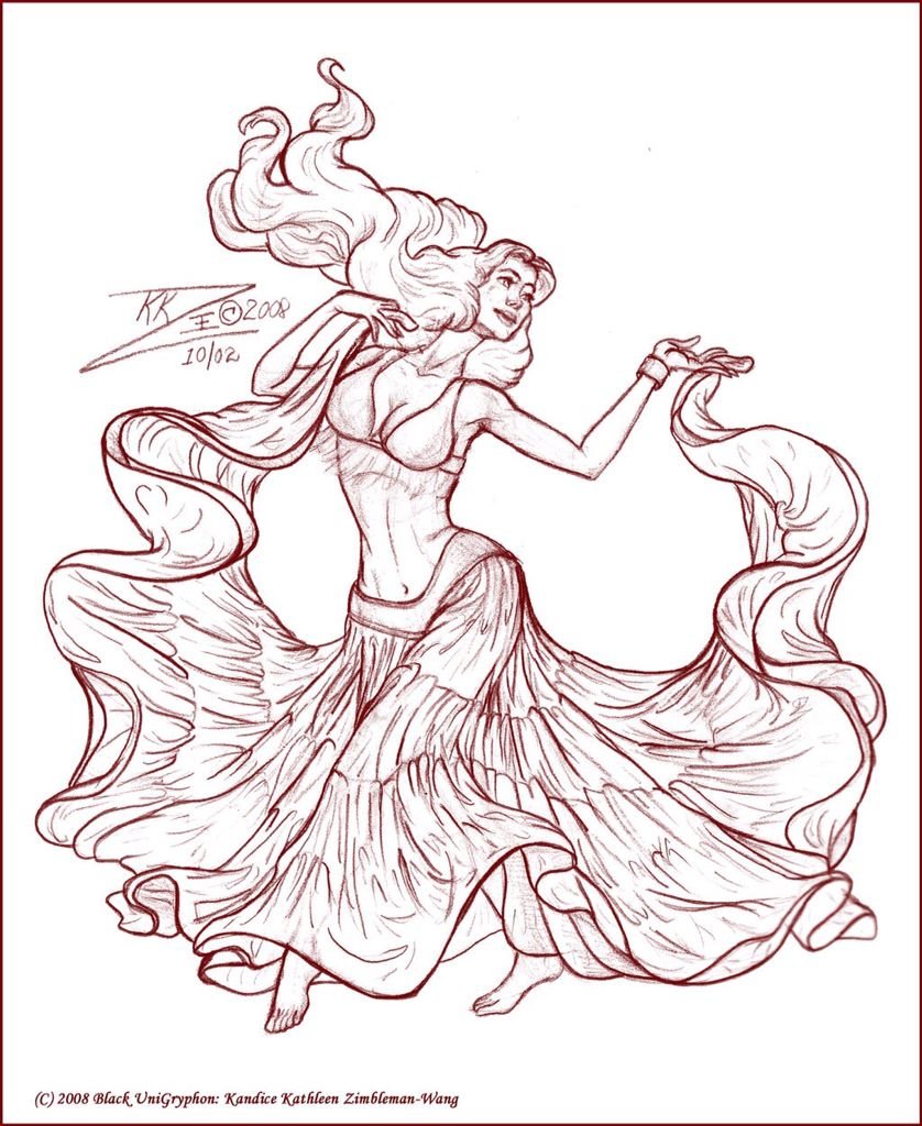 Раскраска восточные танцы