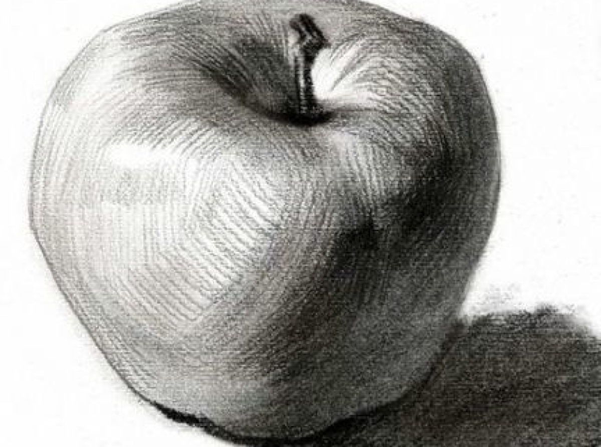 Яблоко карандашом