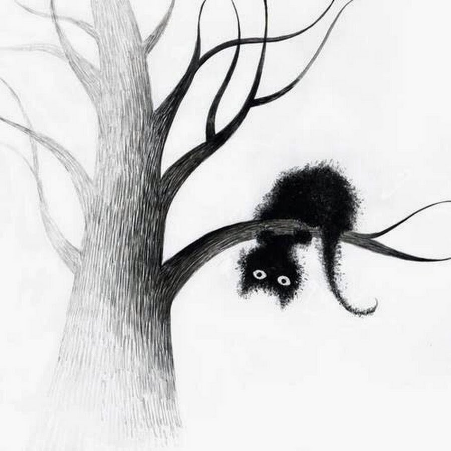 Рисунки тушью для детей простые