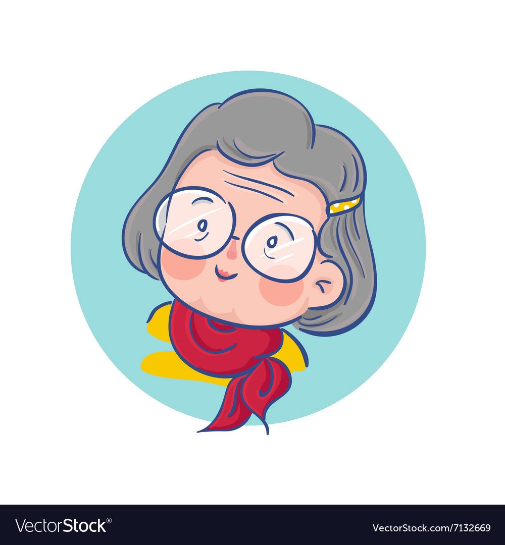 Женщина средних лет мультяшная