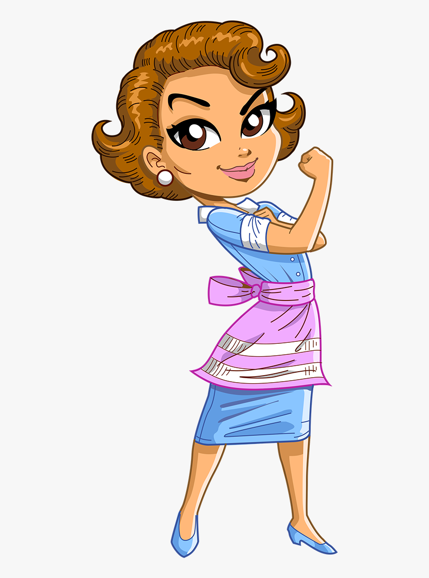 Мультяшная девушка с большой головой в полный рост