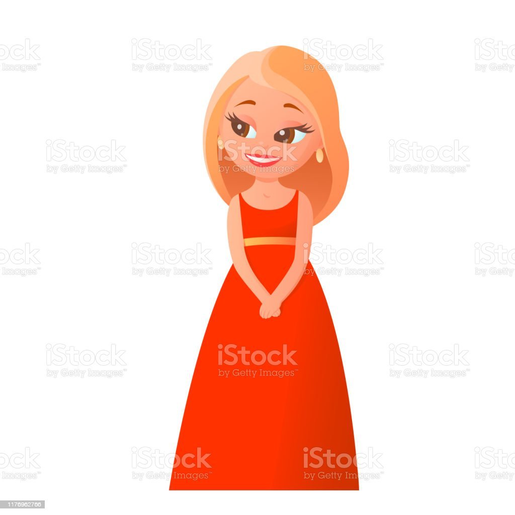 Шарж дама в длинном платье