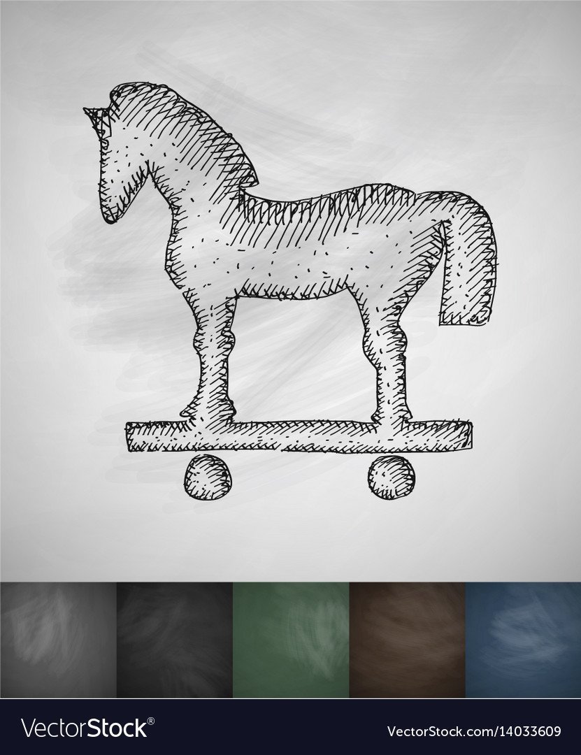 Троянский конь рисунок легко