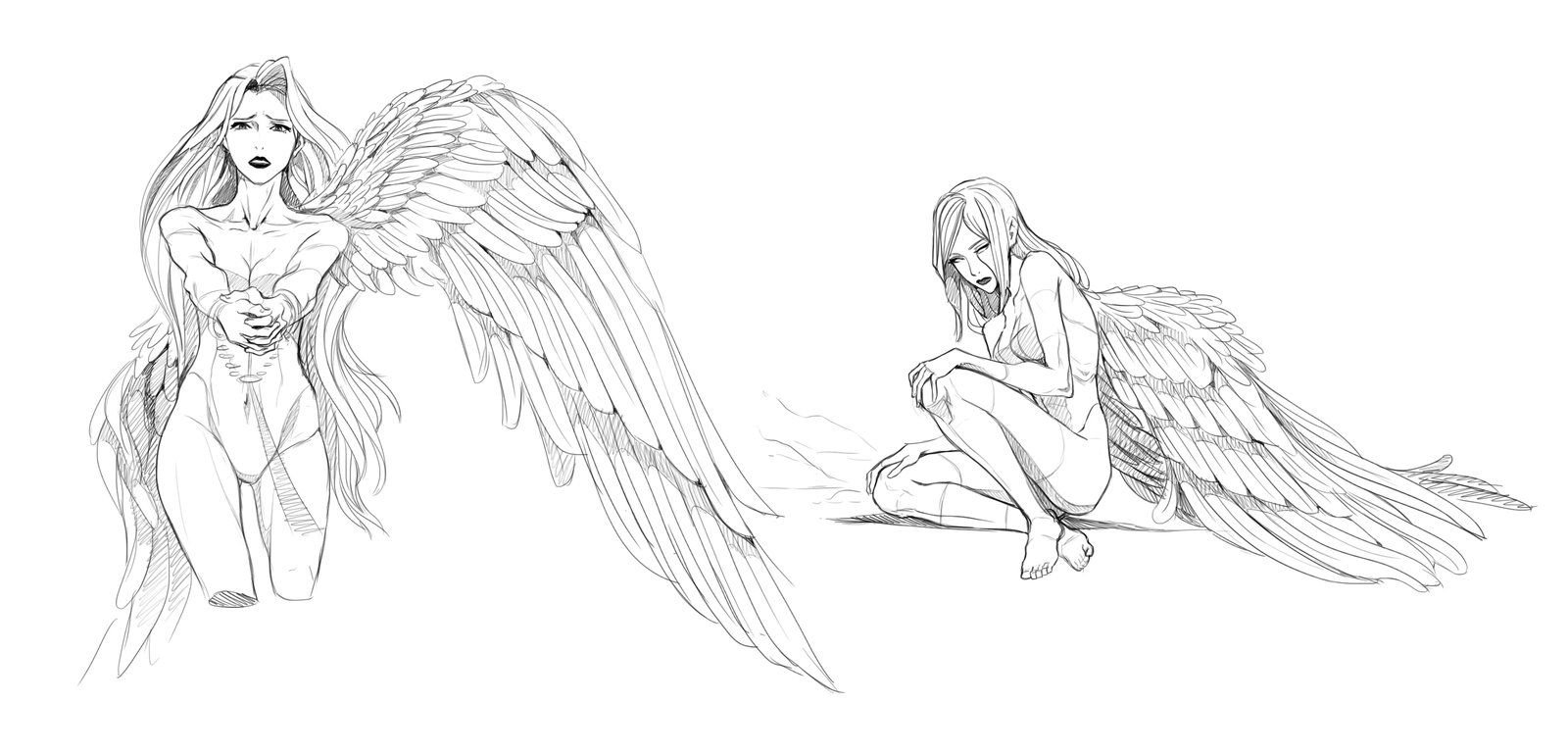 ангел голая рисунок фото 88