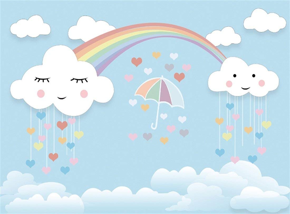 День рождения облаков. Милое облако с радугой. Милое облачко с радугой. Облака мультяшные. Детский фон облака.