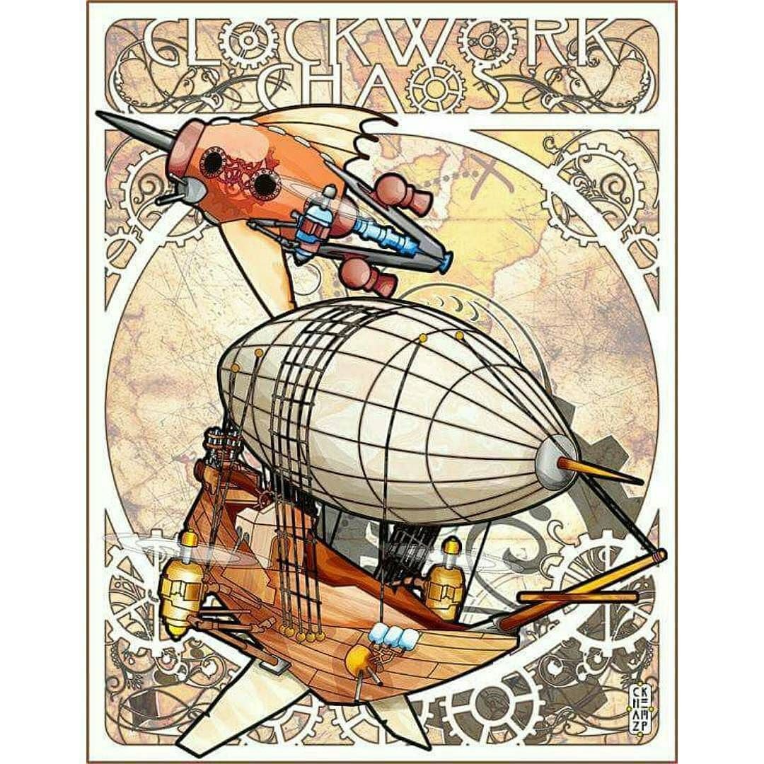 Дизельпанк дирижабль скетч