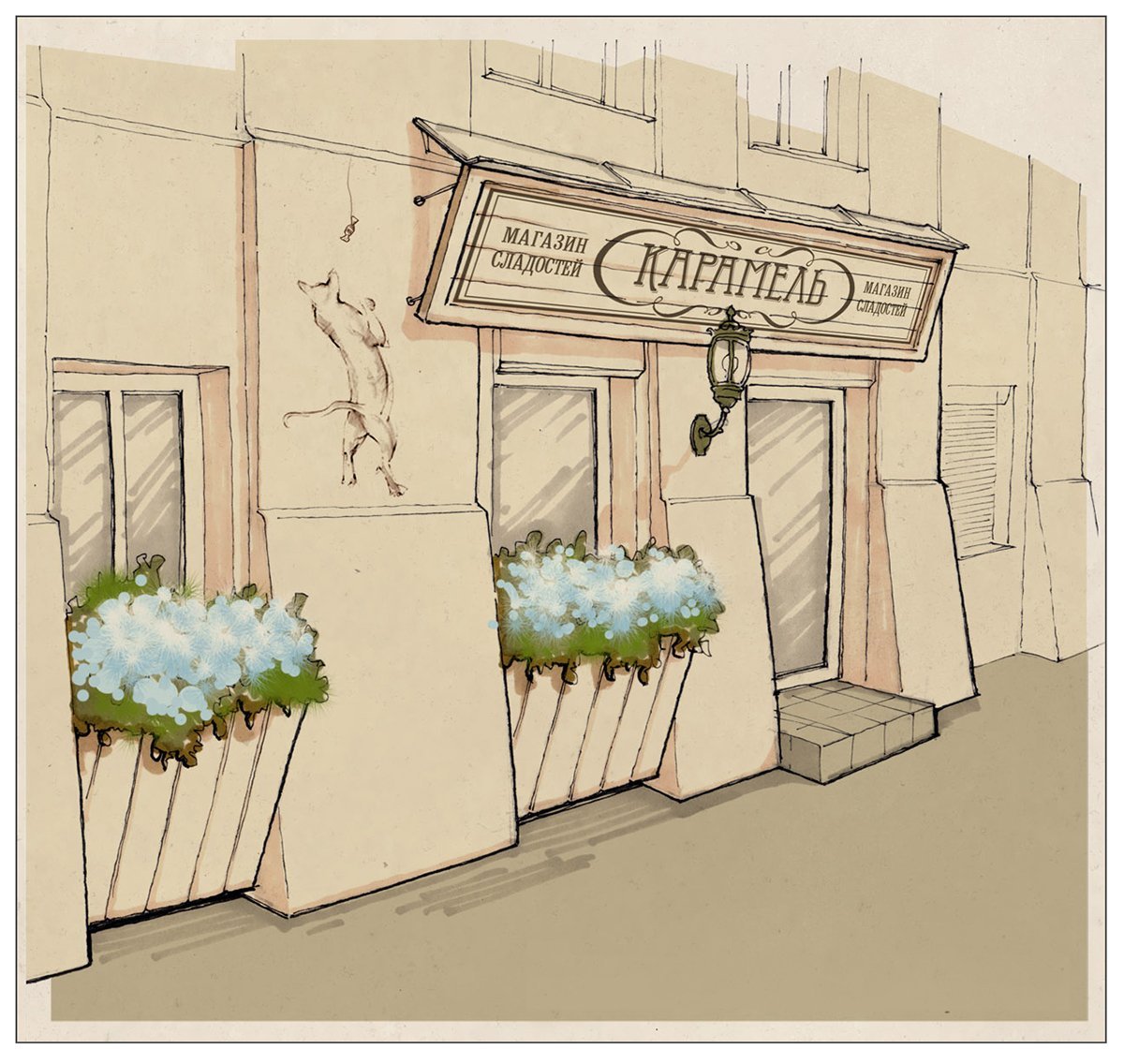 Эскиз витрины магазина