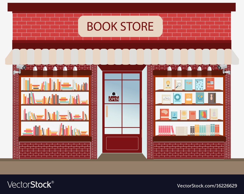 Иллюстрации витрин книжного магазина