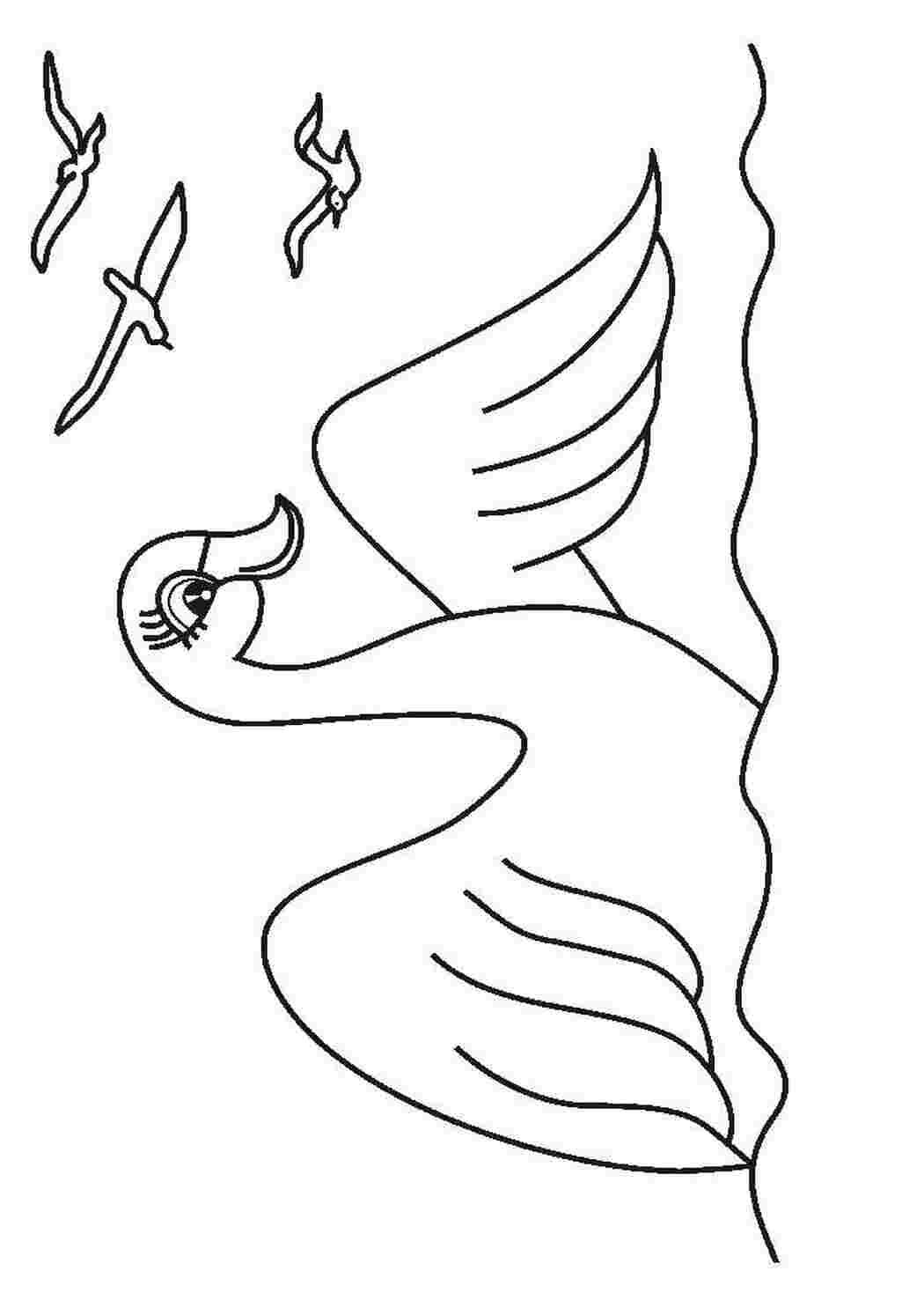 Царевна Лебедь в виде птицы - раскраска №366