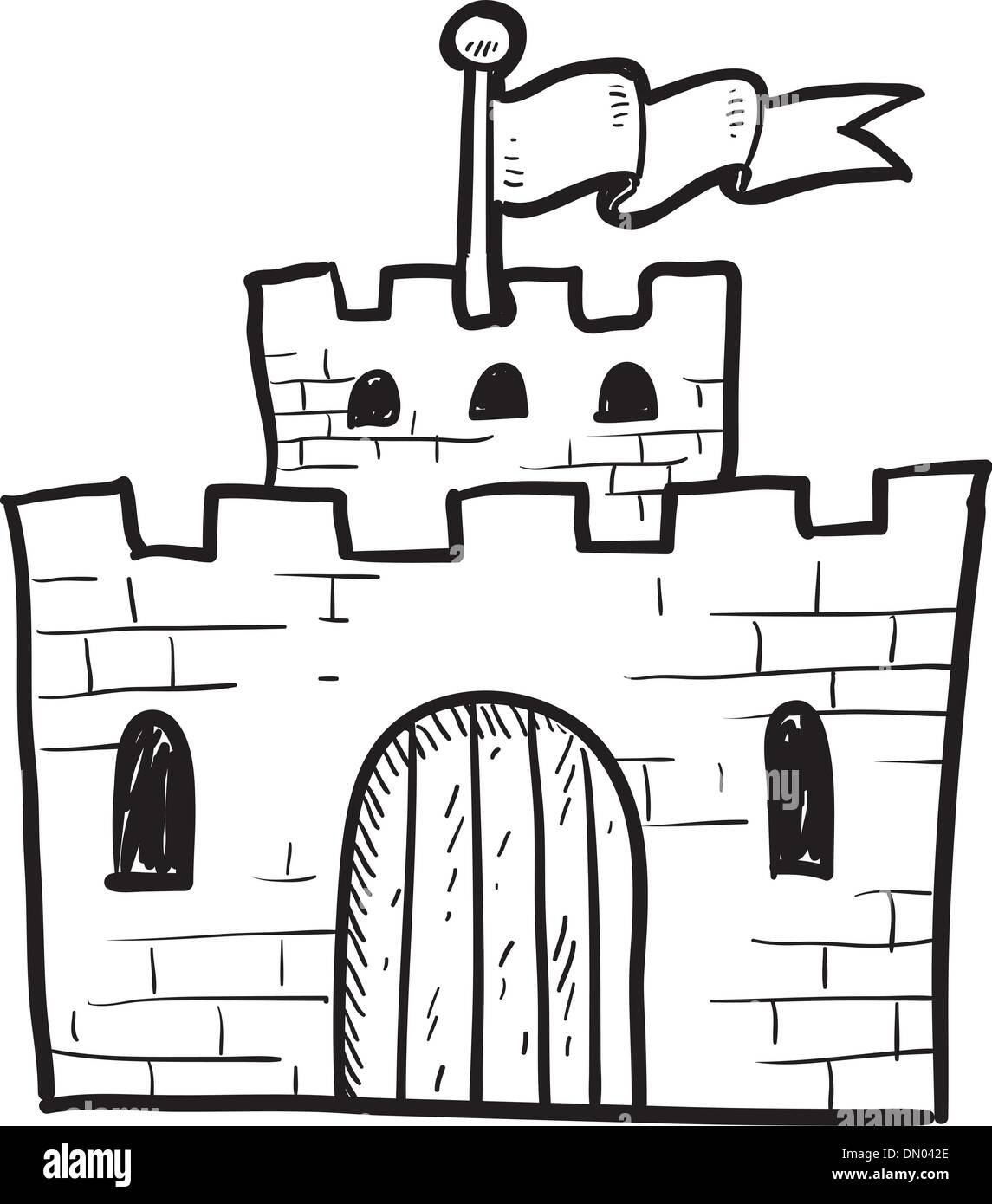 Замок Форт иллюстрация черно-белый