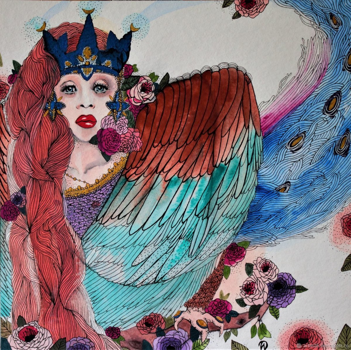 Изразцы с птицей алконост