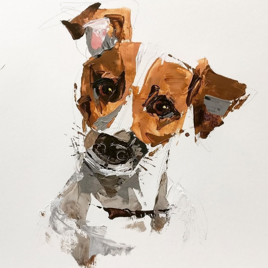 Собака мастихином