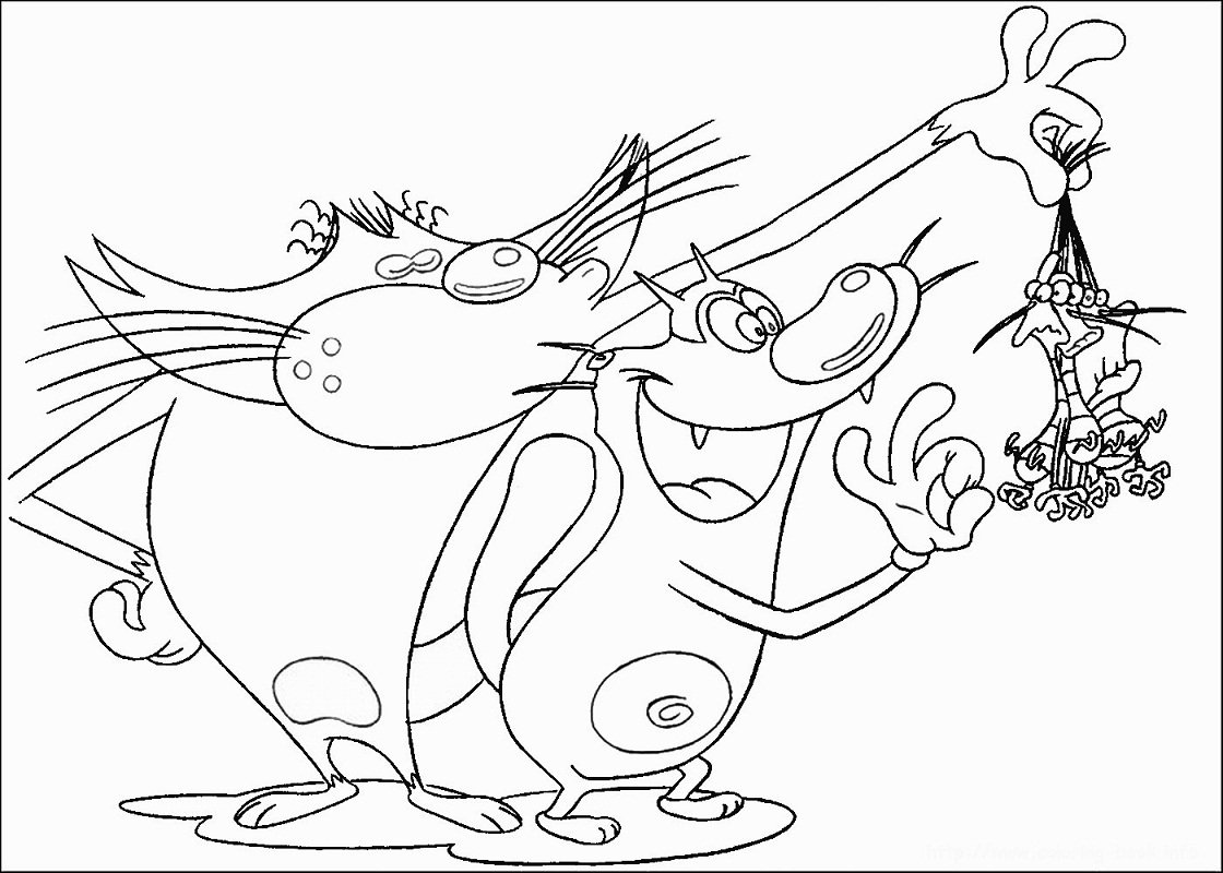 Раскраска Огги и кукарачи