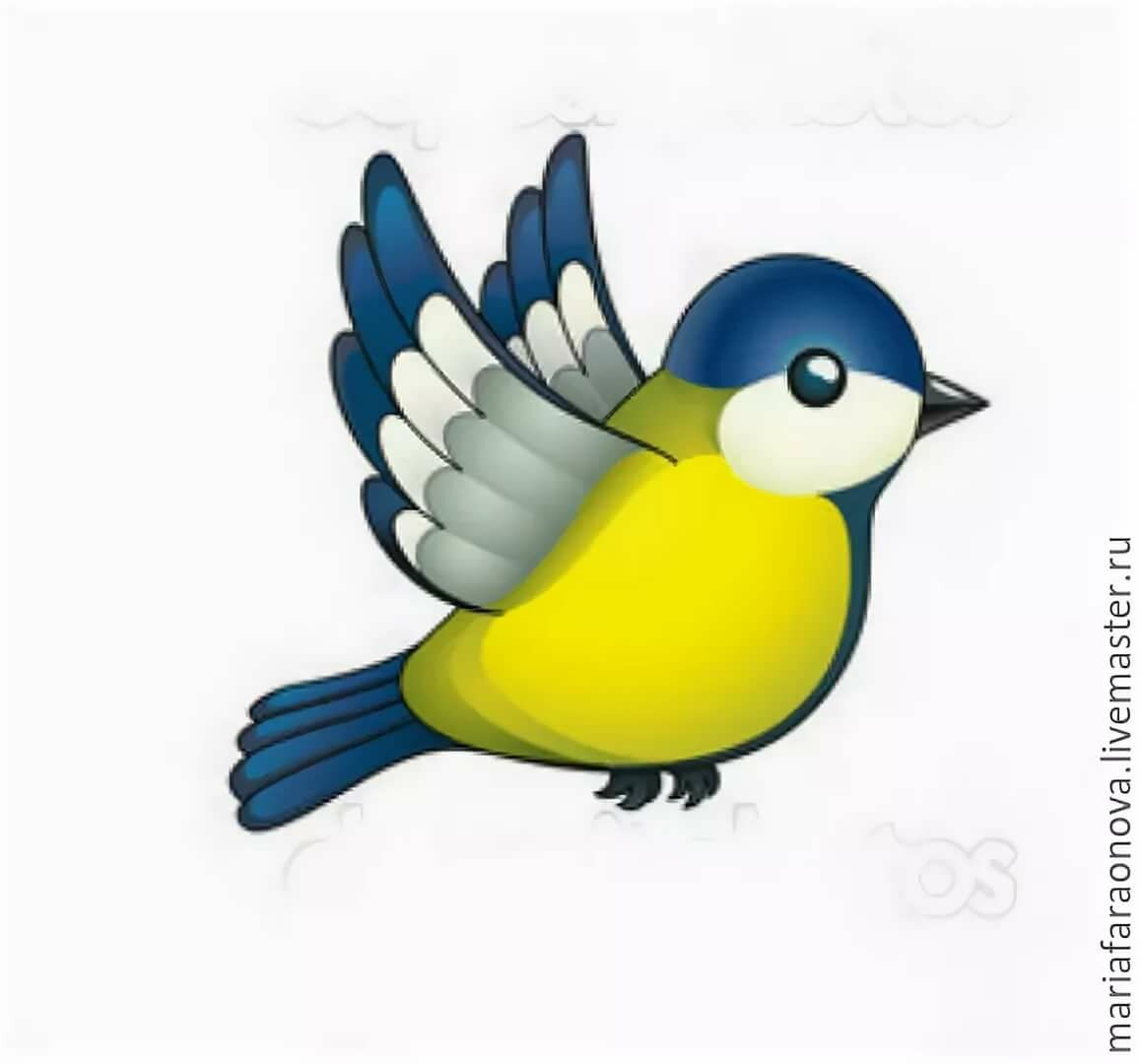Синица мультяшный