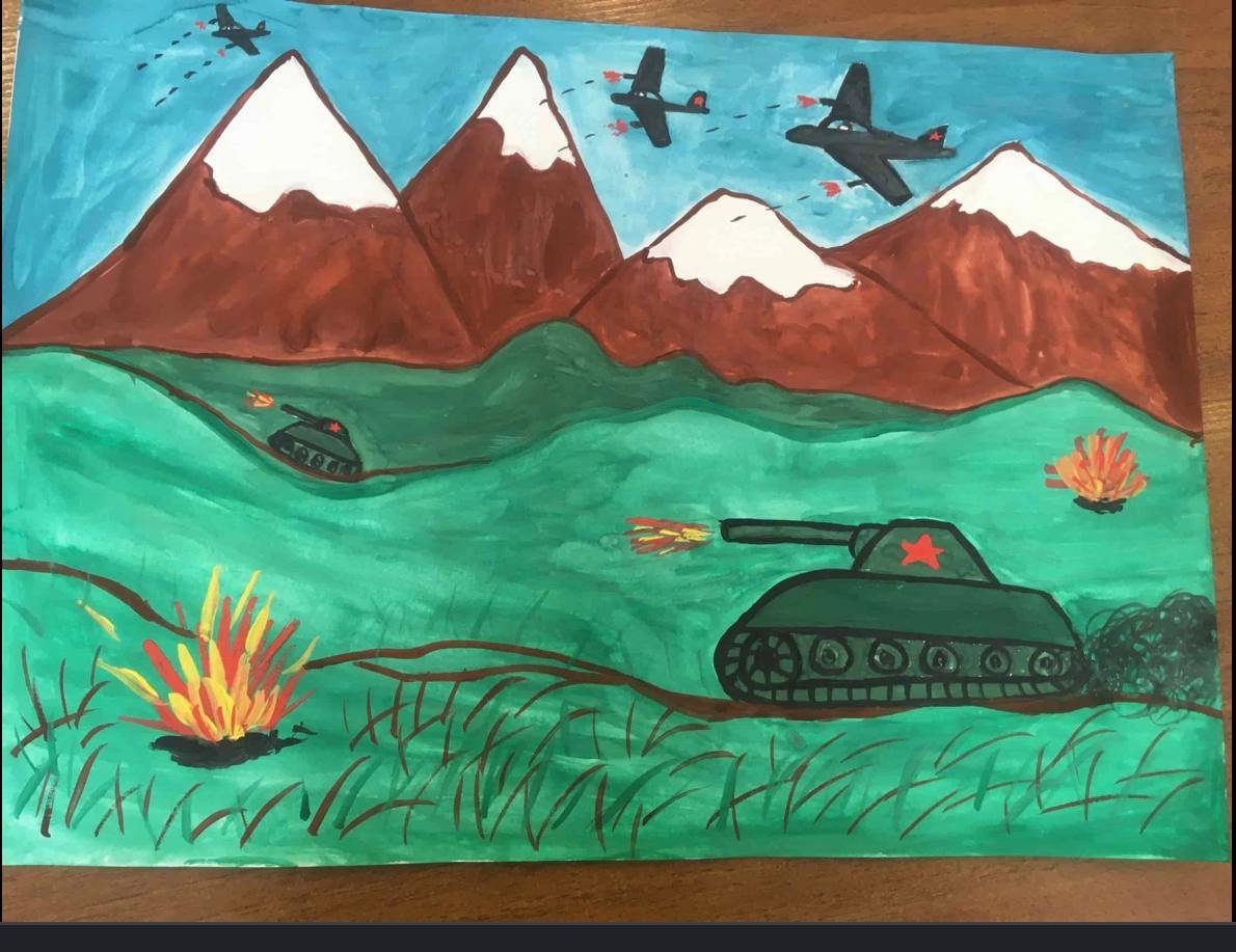 Битва за Кавказ рисунок в школу