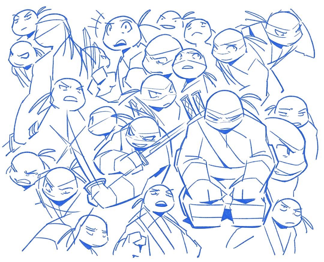 TMNT 2012 скетчи Леонардо