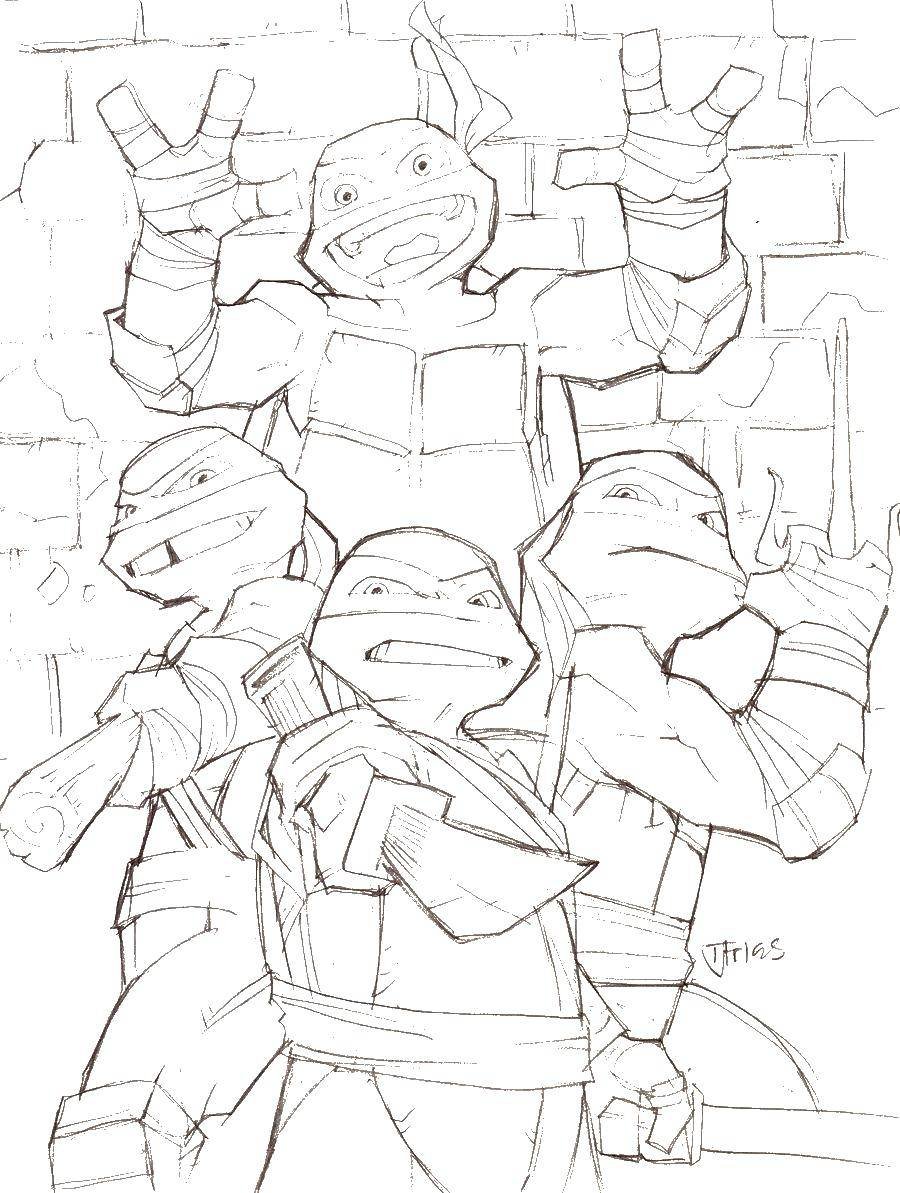 Черепашки ниндзя рисунок карандашом