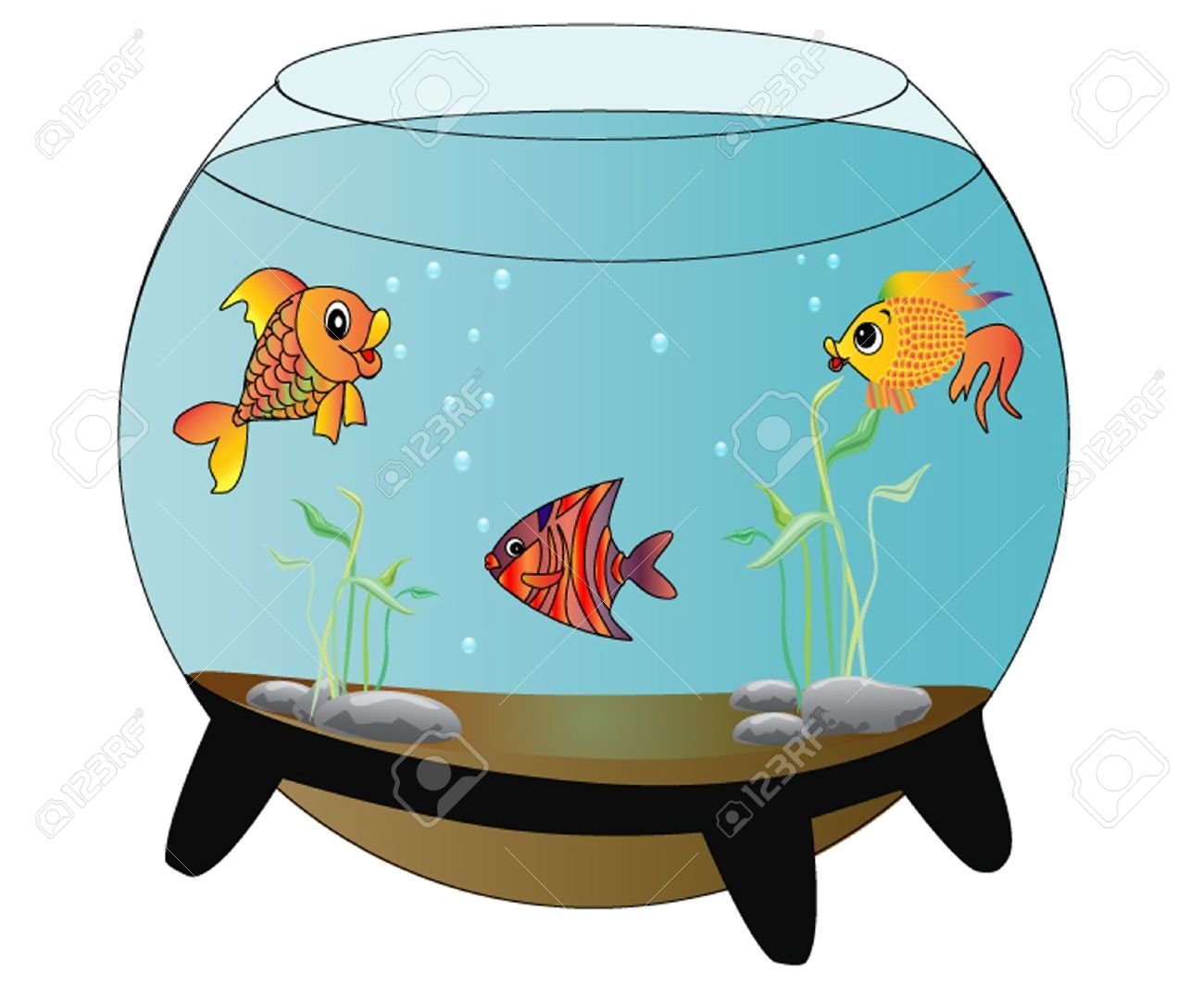 Рыбки в аквариуме мультяшные