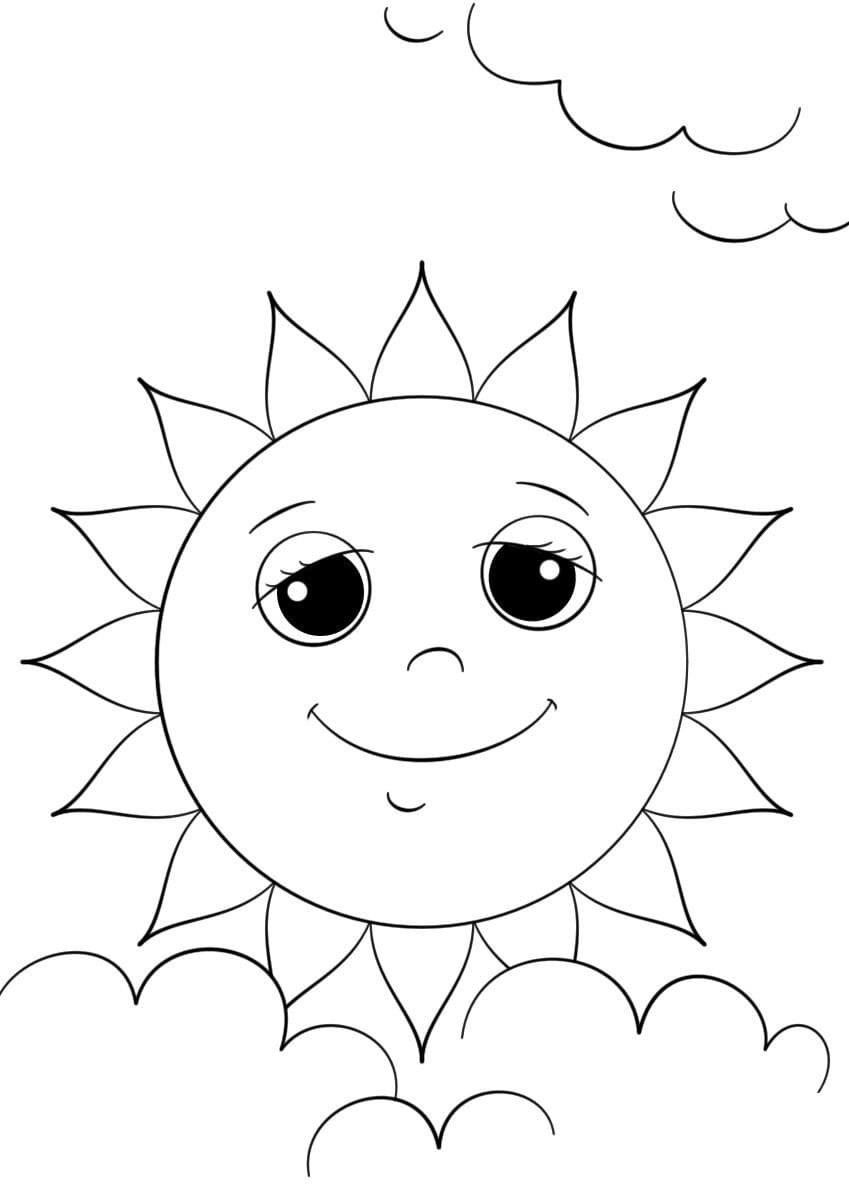 Раскраски Солнышко для детей