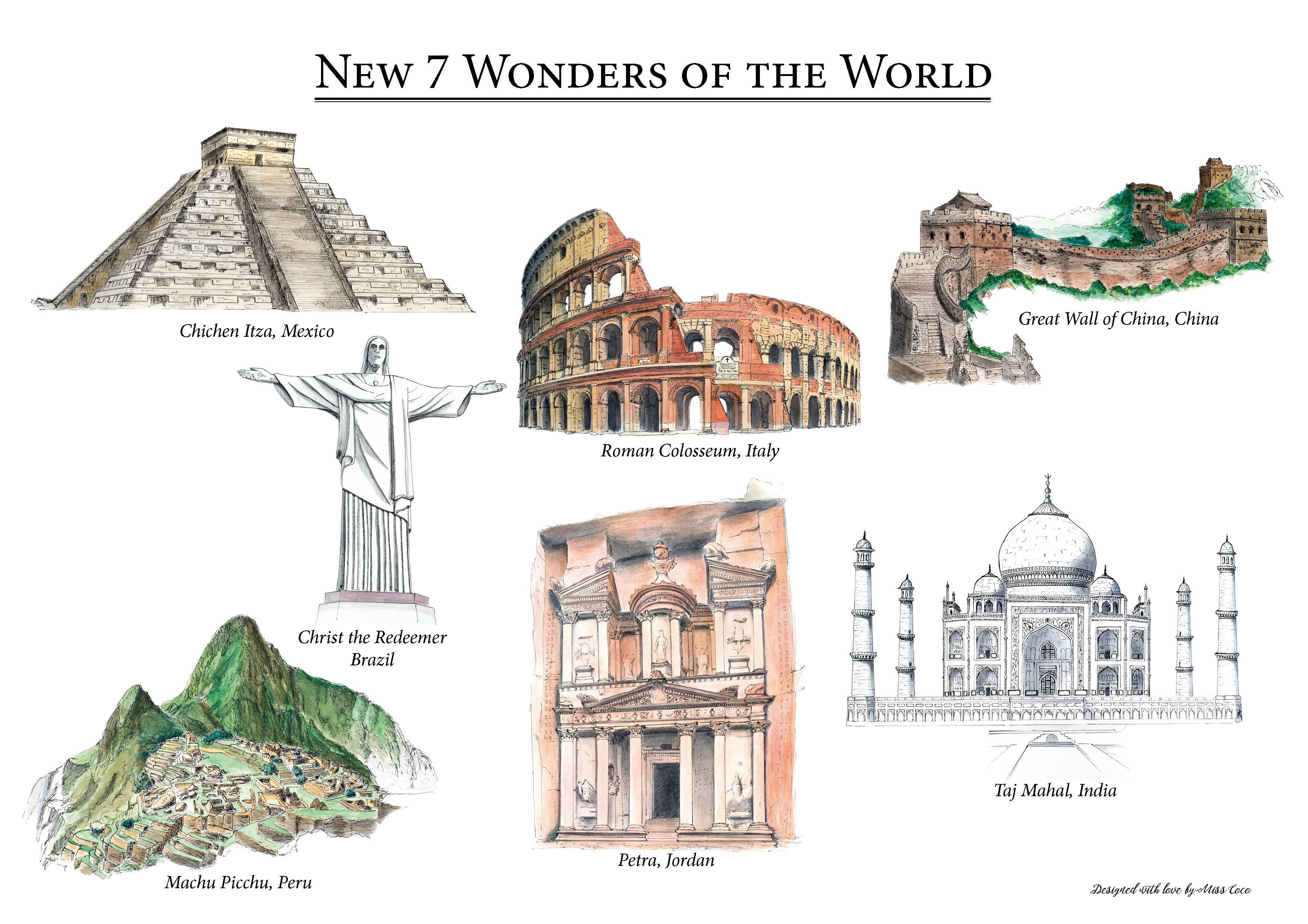 Seven wonders of the world are. New Seven Wonders of the World. Чудеса света рисунок. 7 Чудес света рисунок. 7 Чудес света фото.