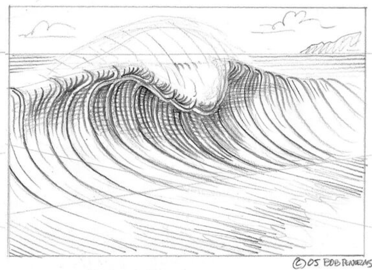 Выполнить рисунок показывающий удивительную красоту моря. Волны рисунок карандашом. Море карандашом. Морская волна карандашом. ЦУНАМИ рисунок карандашом.