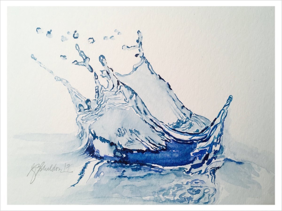 Мокрое лицо карандашом