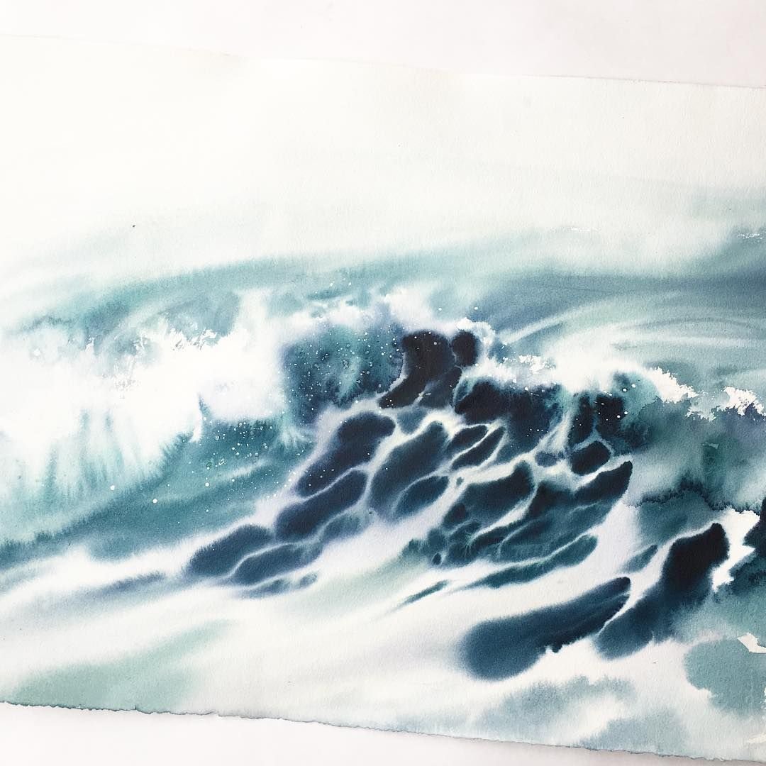 Волны гравюра