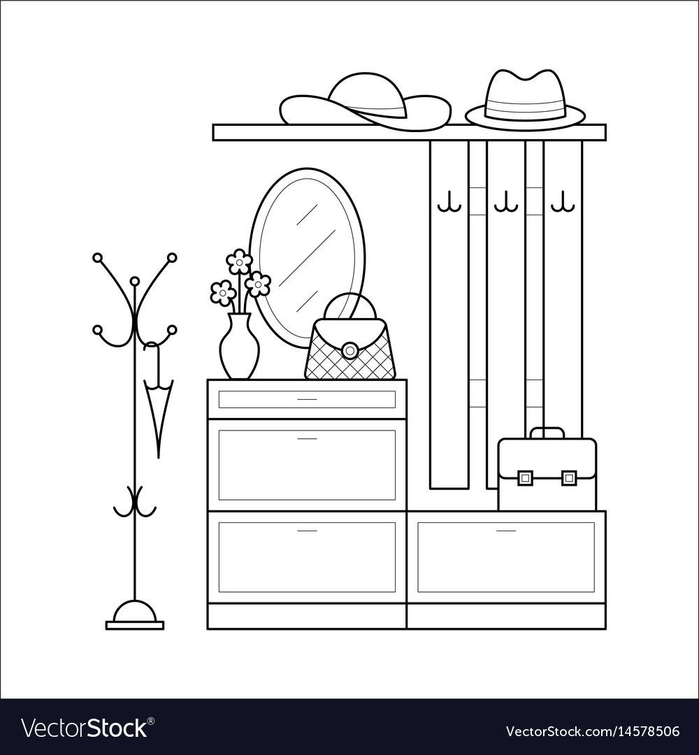 Прихожая раскраска для детей