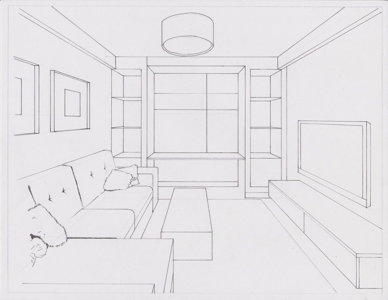 Рисунок комнаты 7 класс легко. Набросок интерьера комнаты. Зарисовка интерьера комнаты. Интерьер ко́мнаты в карандаша. Интерьер комнаты чертеж.