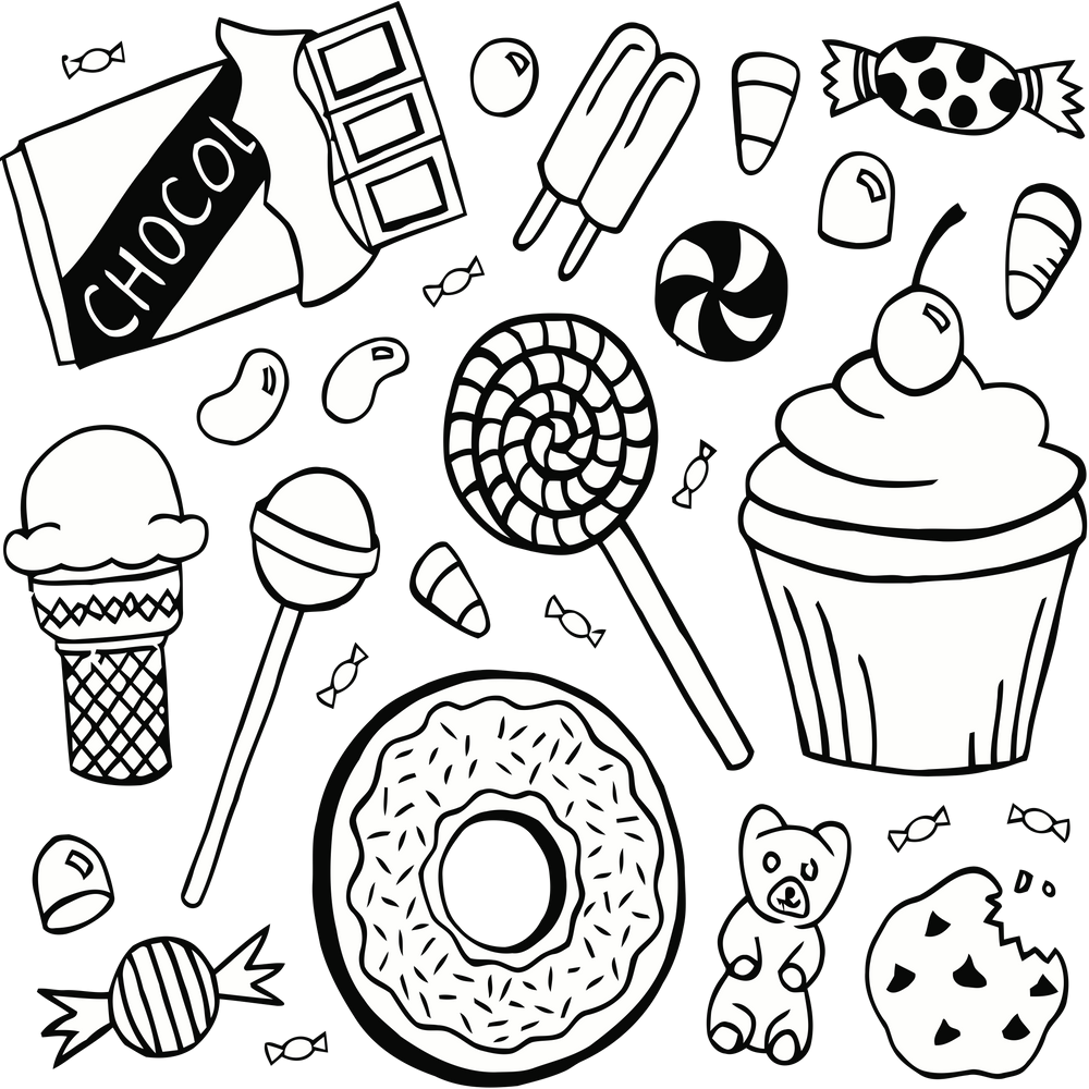 Наклейки чб еда