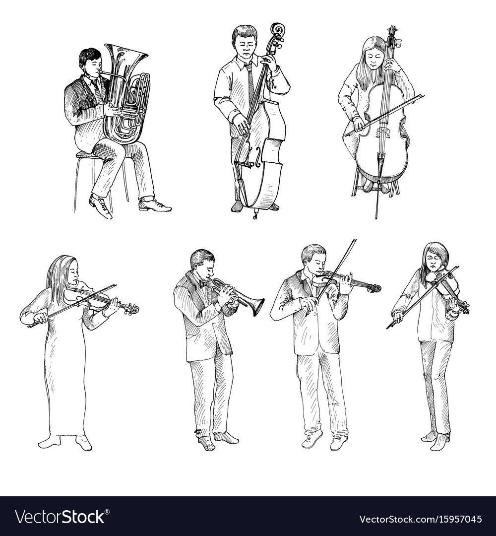 Оркестр раскраска для детей