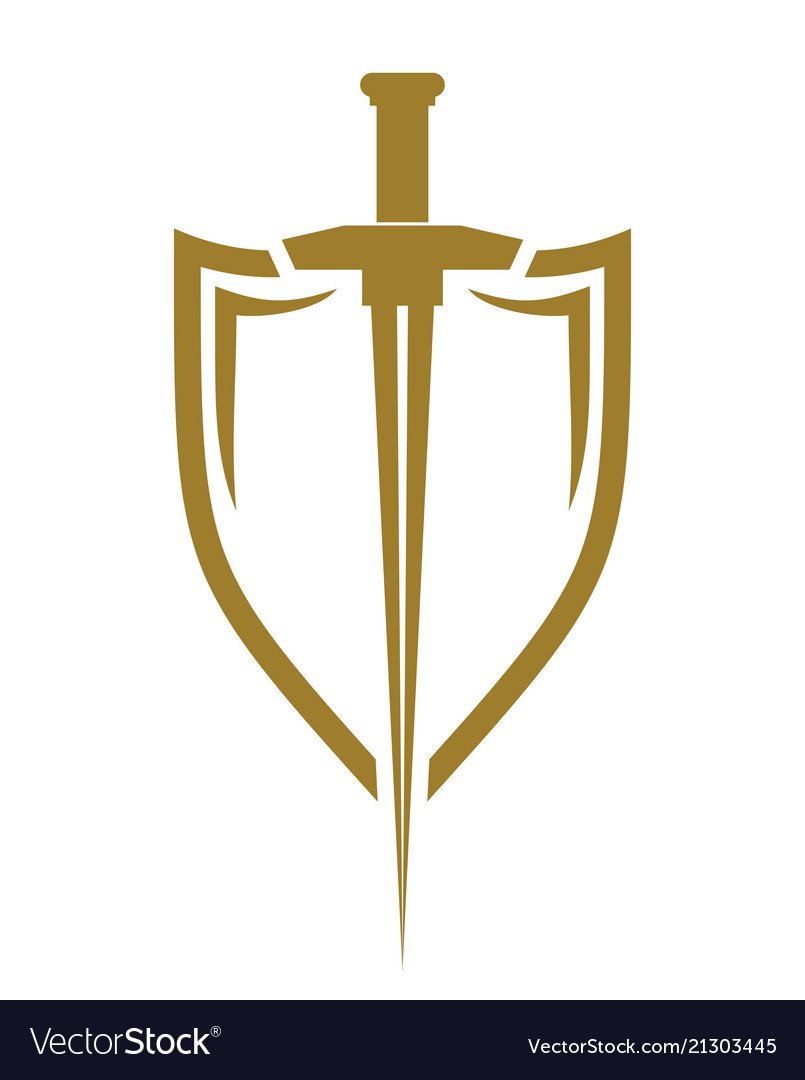 Щит и меч вектор