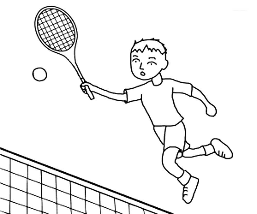 Раскраска теннисист