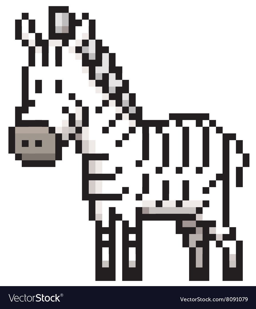 Зебра пиксель арт