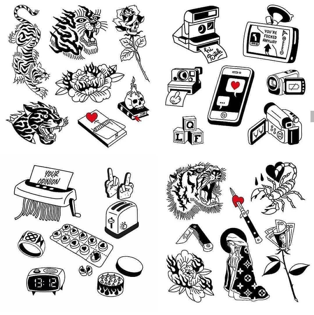 Эскиз тату зажигалка