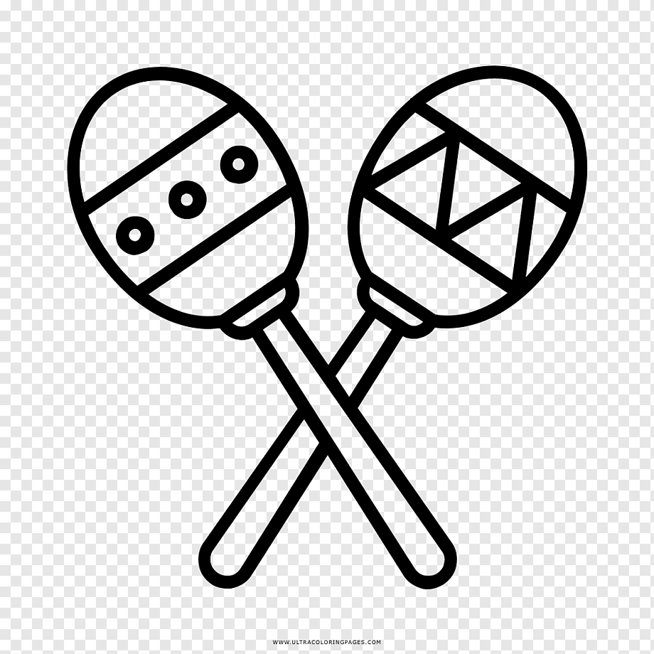 Маракасы музыкальный инструмент раскраска