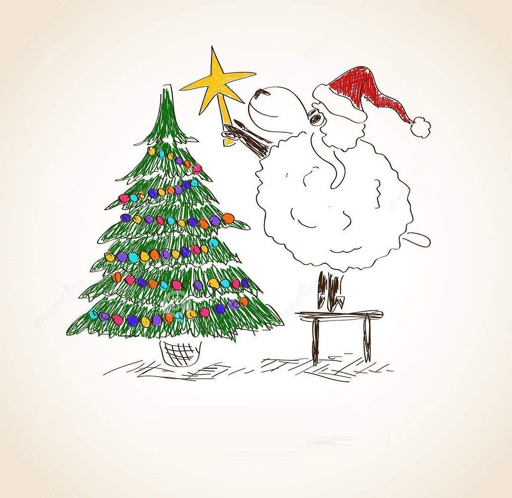 Новогодний котик арт