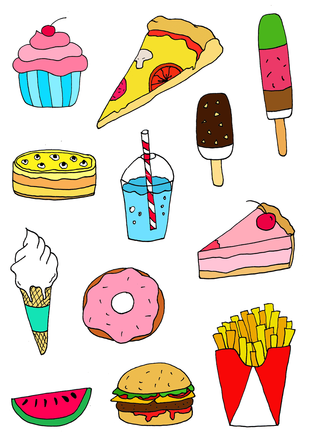 Картинки для срисовки «еда»