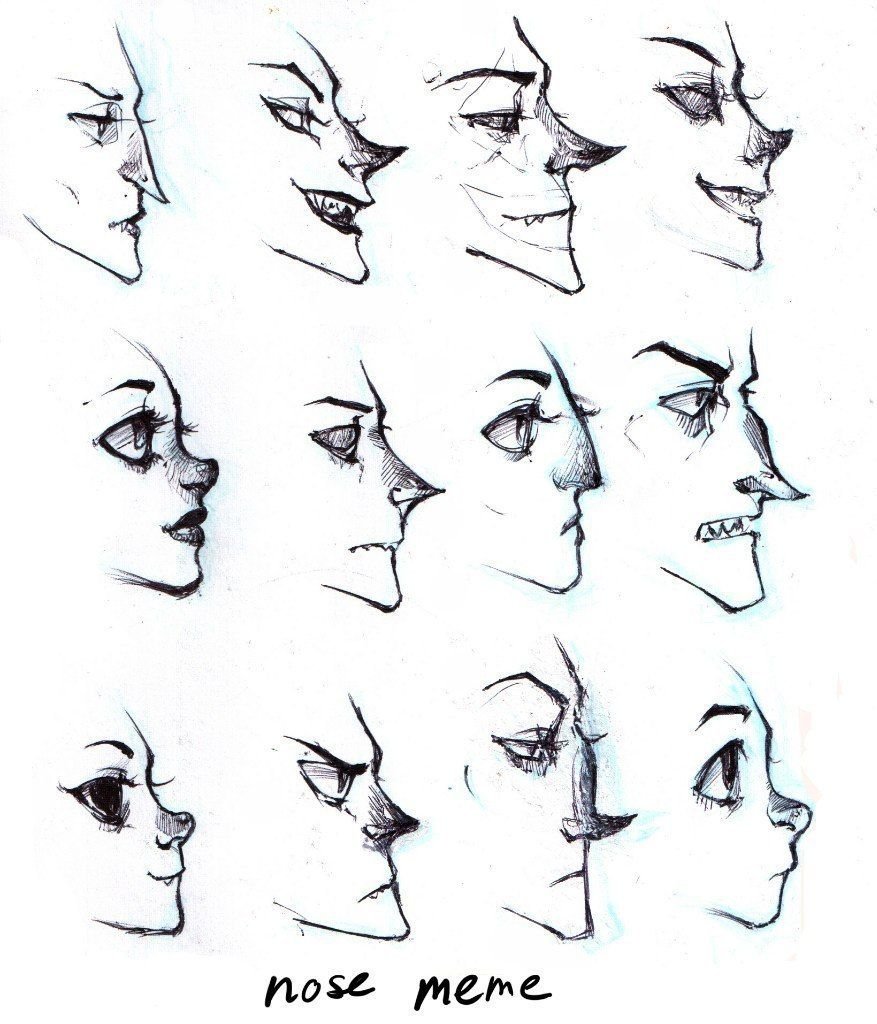 Тип рисования человека. Типы Носов референс. Нос в профиль референс. Разные стили рисования носа. Стилистики рисования носа.