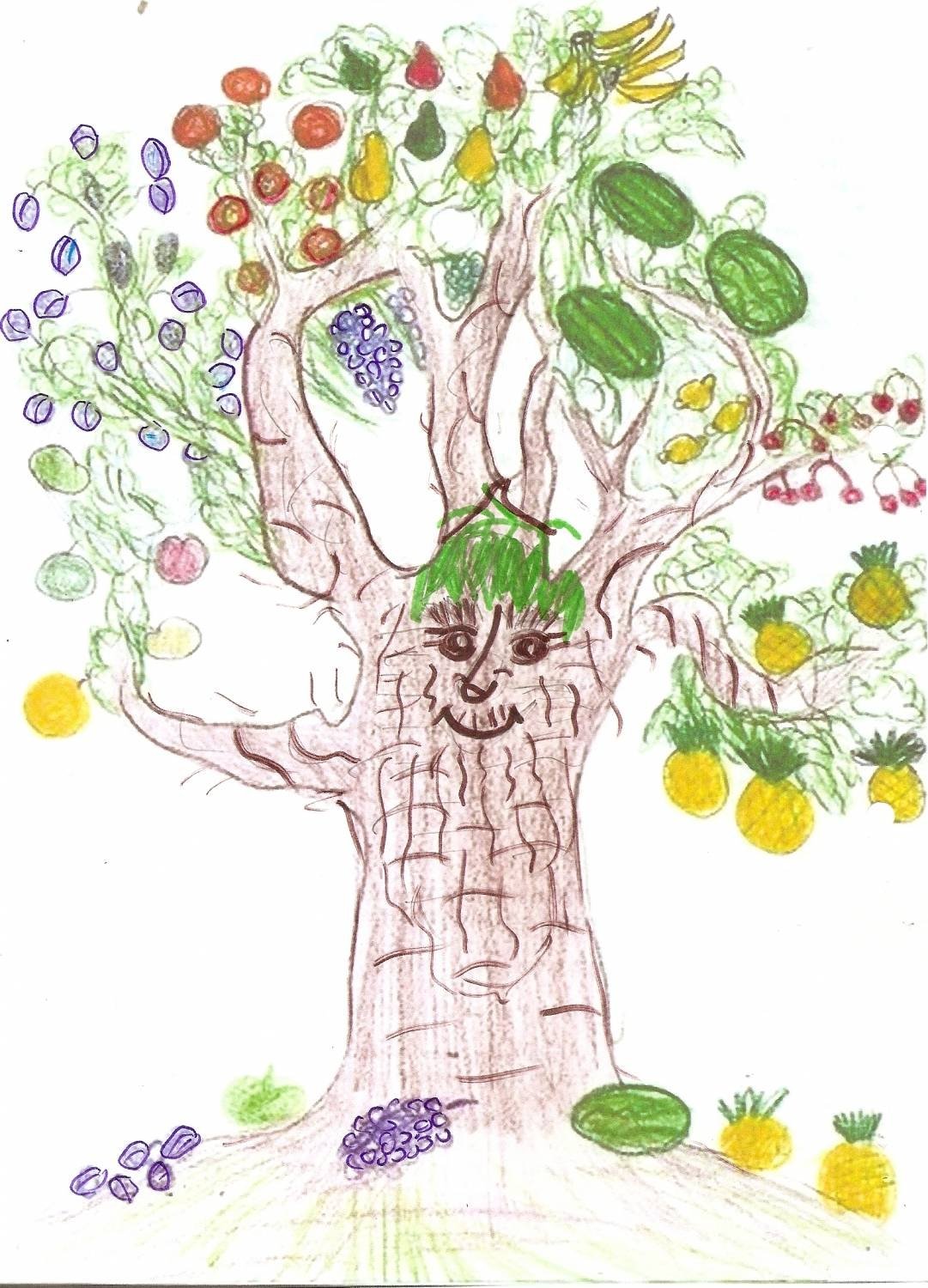 Сказочное дерево рисование в средней группе
